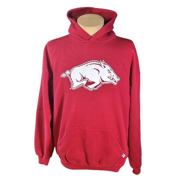 Y2K Russell Athletic University of Arkansas Razorbacks Hoodie - Picture 1 of 4
